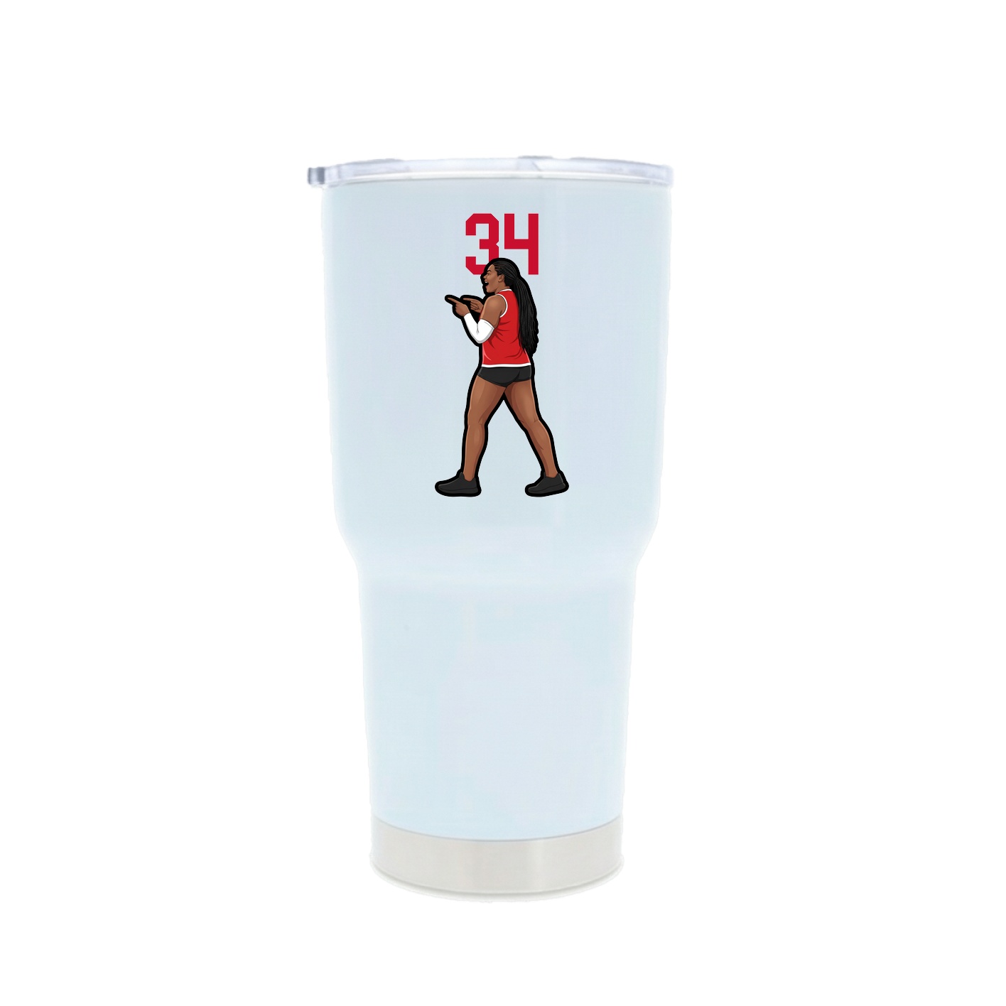 30oz Stainless Steel Tumbler — Number Top in White