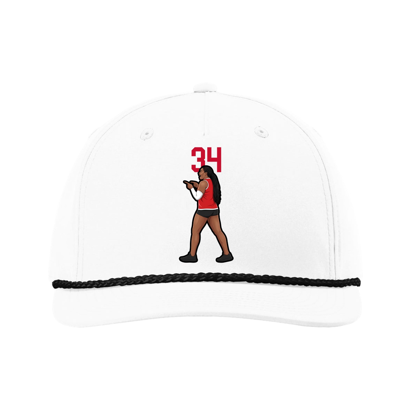 Five-Panel Classic Rope Cap — Number Top in White