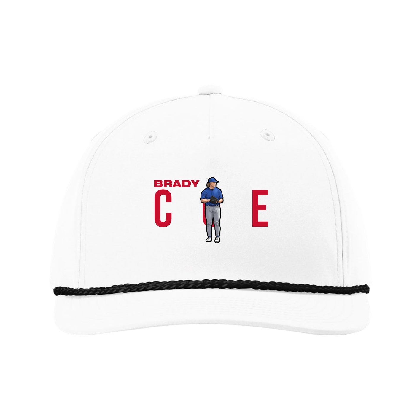Five-Panel Classic Rope Cap — Player Name in White