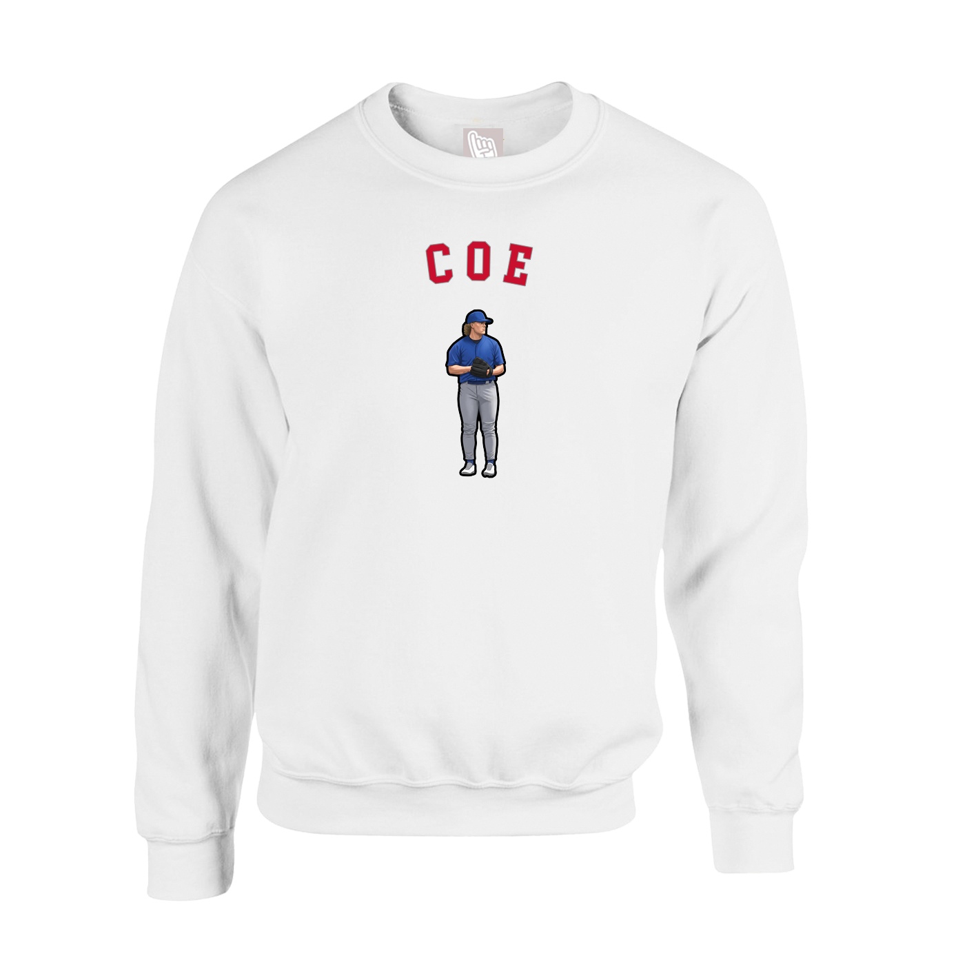 Fleece Crew — Shirsey Arch in White