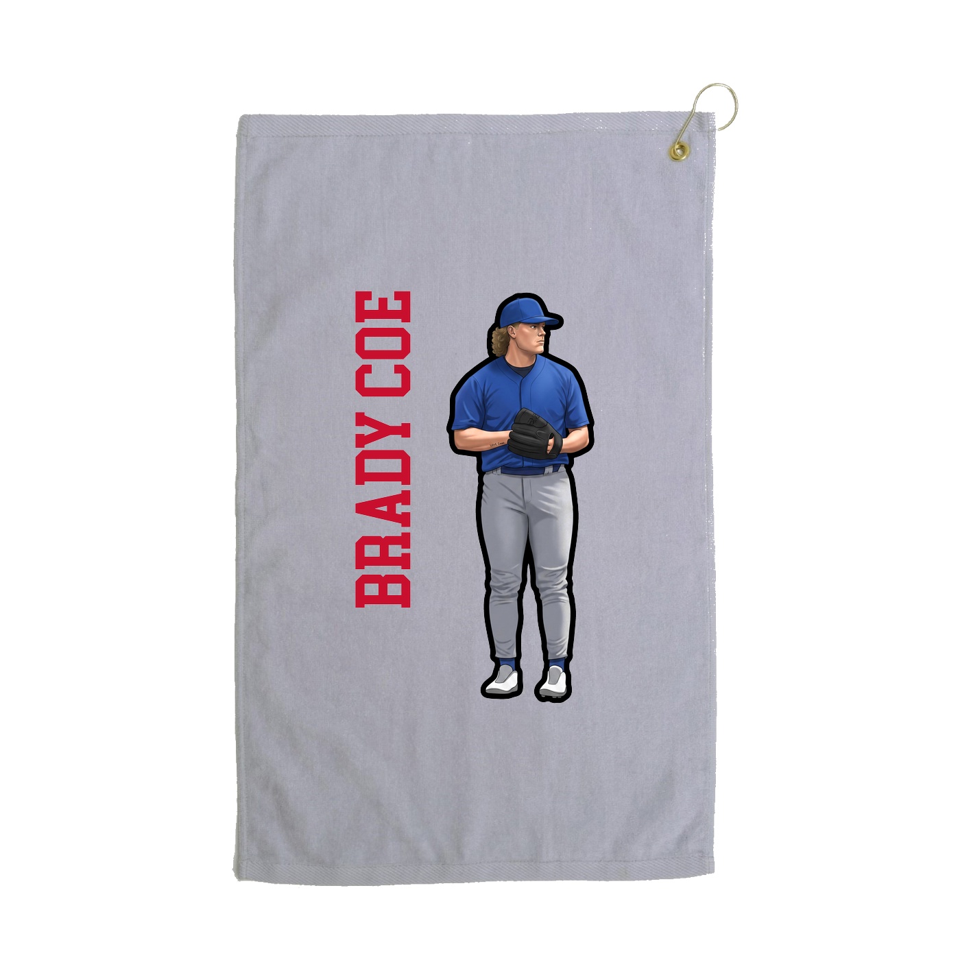 Golf Towel — Name Vertical in Grey