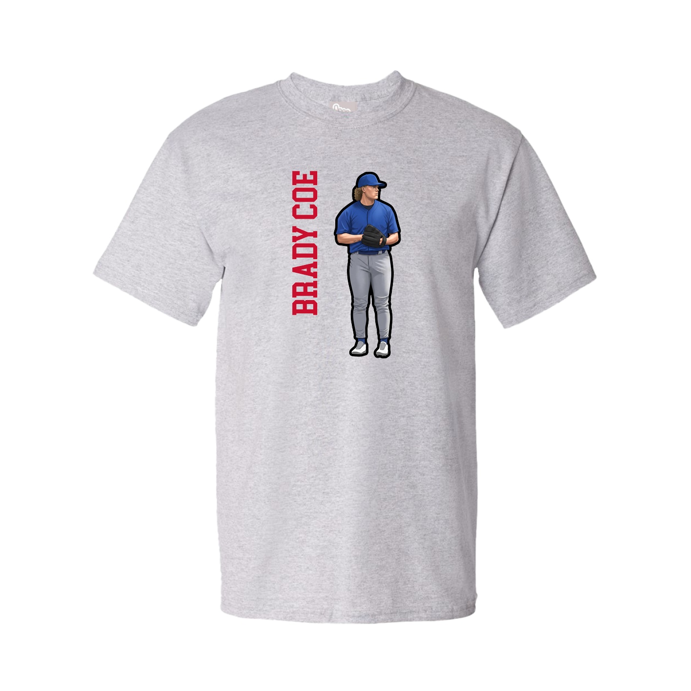 Youth Tee — Name Vertical in Grey