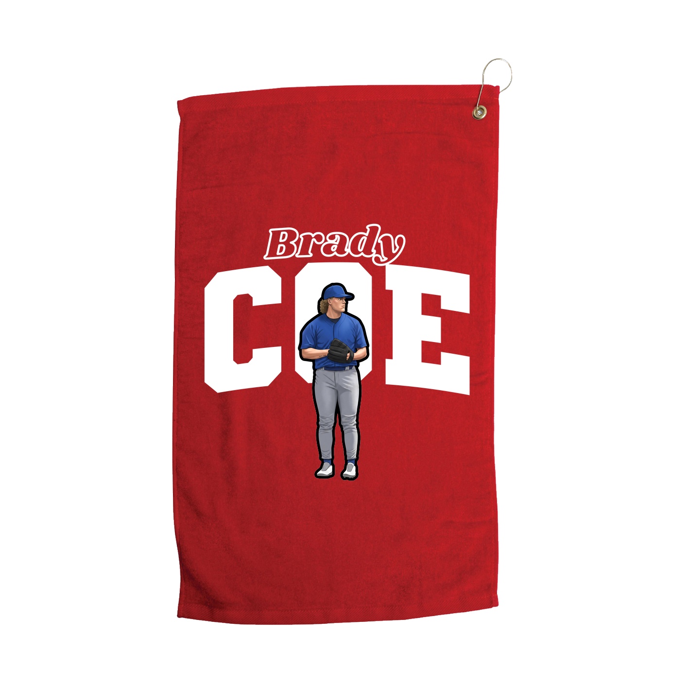 Golf Towel — Name Arch in Red