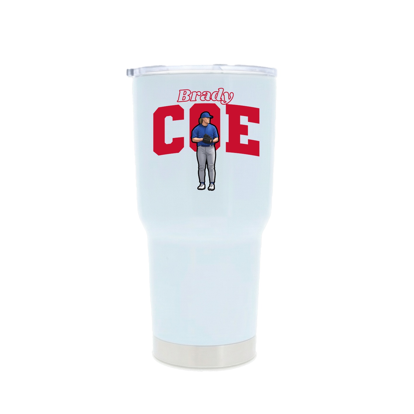 30oz Stainless Steel Tumbler — Name Arch in White
