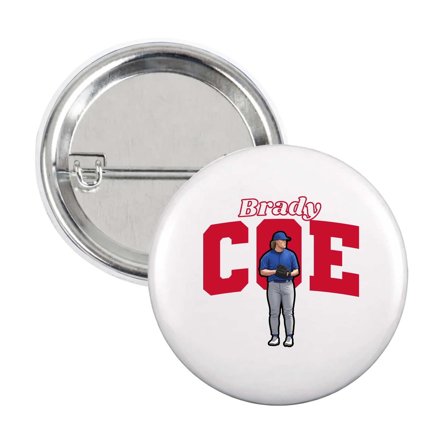 Game Day Button — Name Arch in White