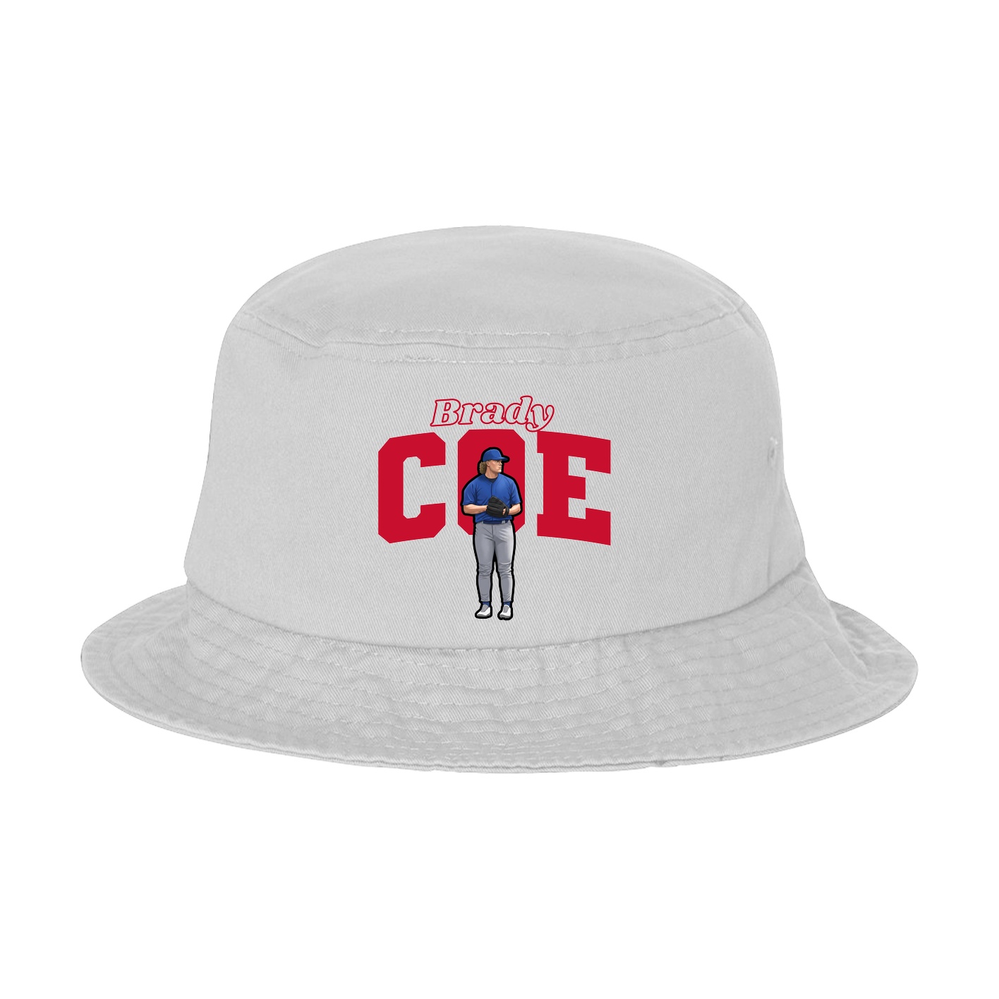 Bucket Cap — Name Arch in White