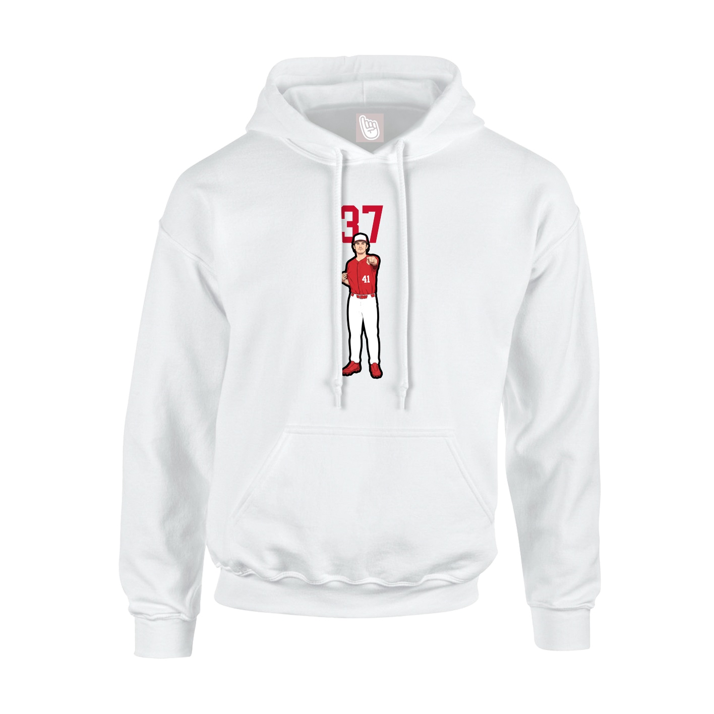 Hoodie — Number Top in White