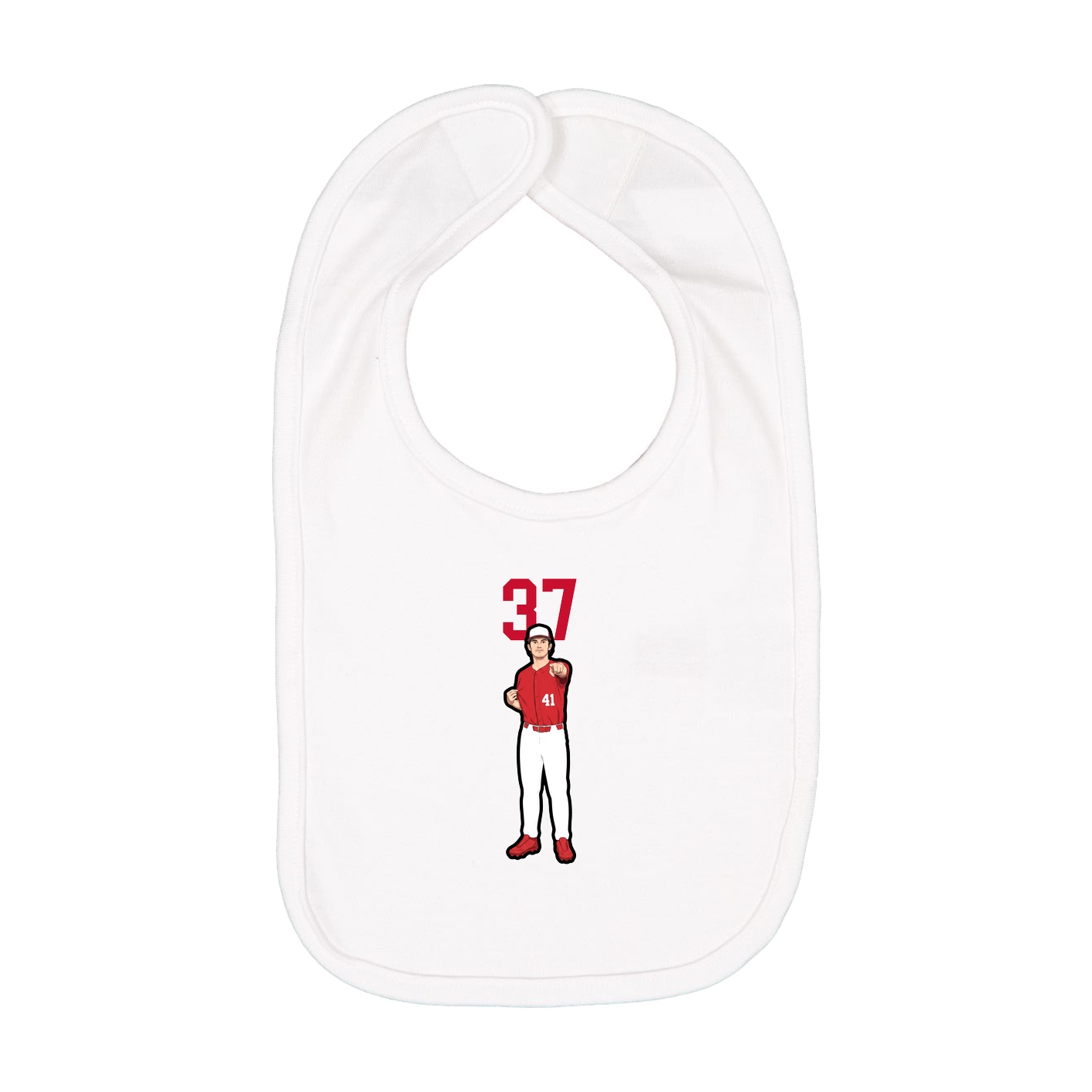 Infant Bib — Number Top in White