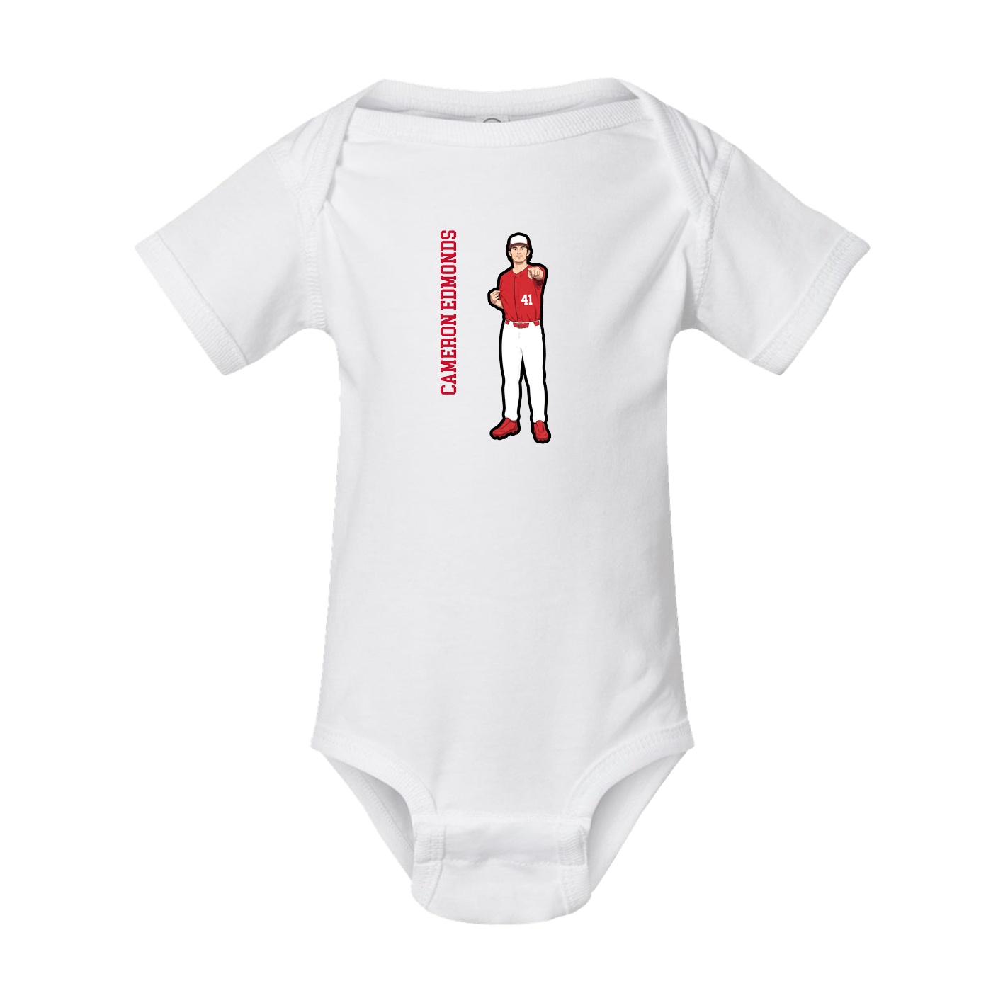 Baby Onesie — Name Vertical in White