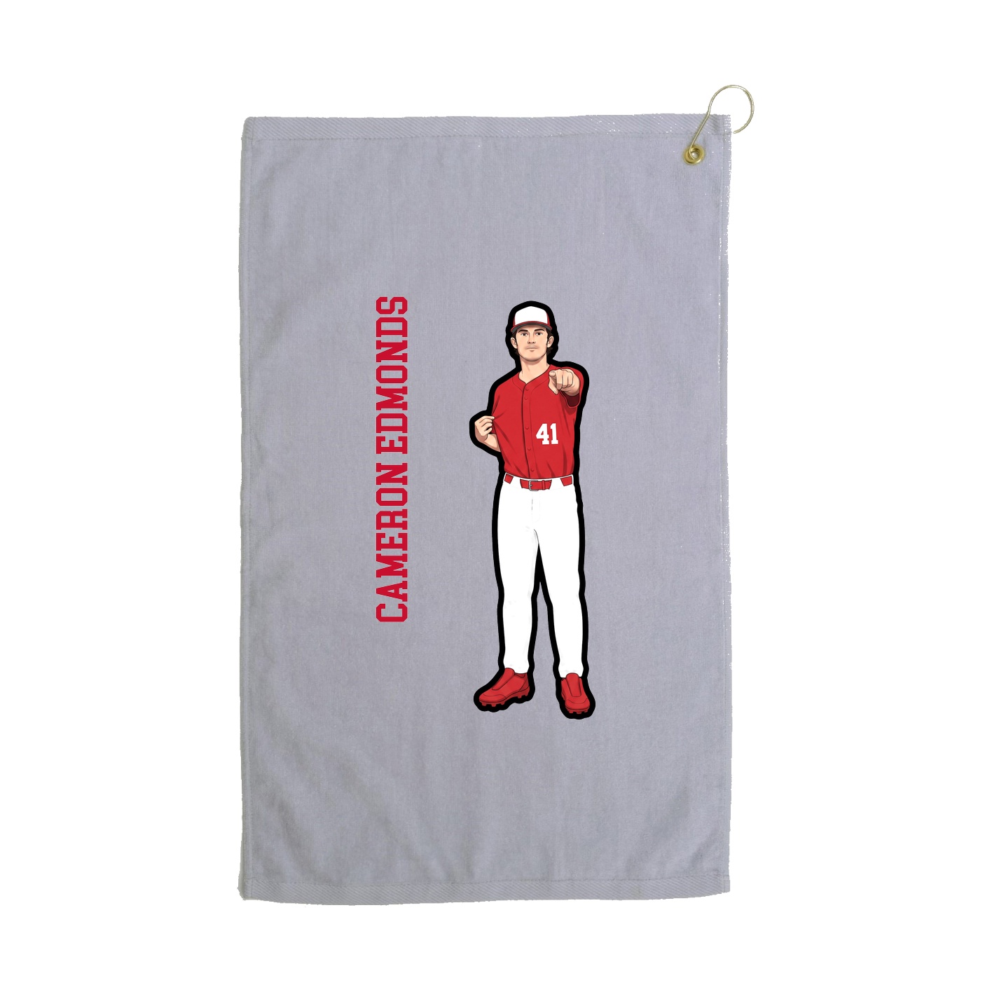 Golf Towel — Name Vertical in Grey