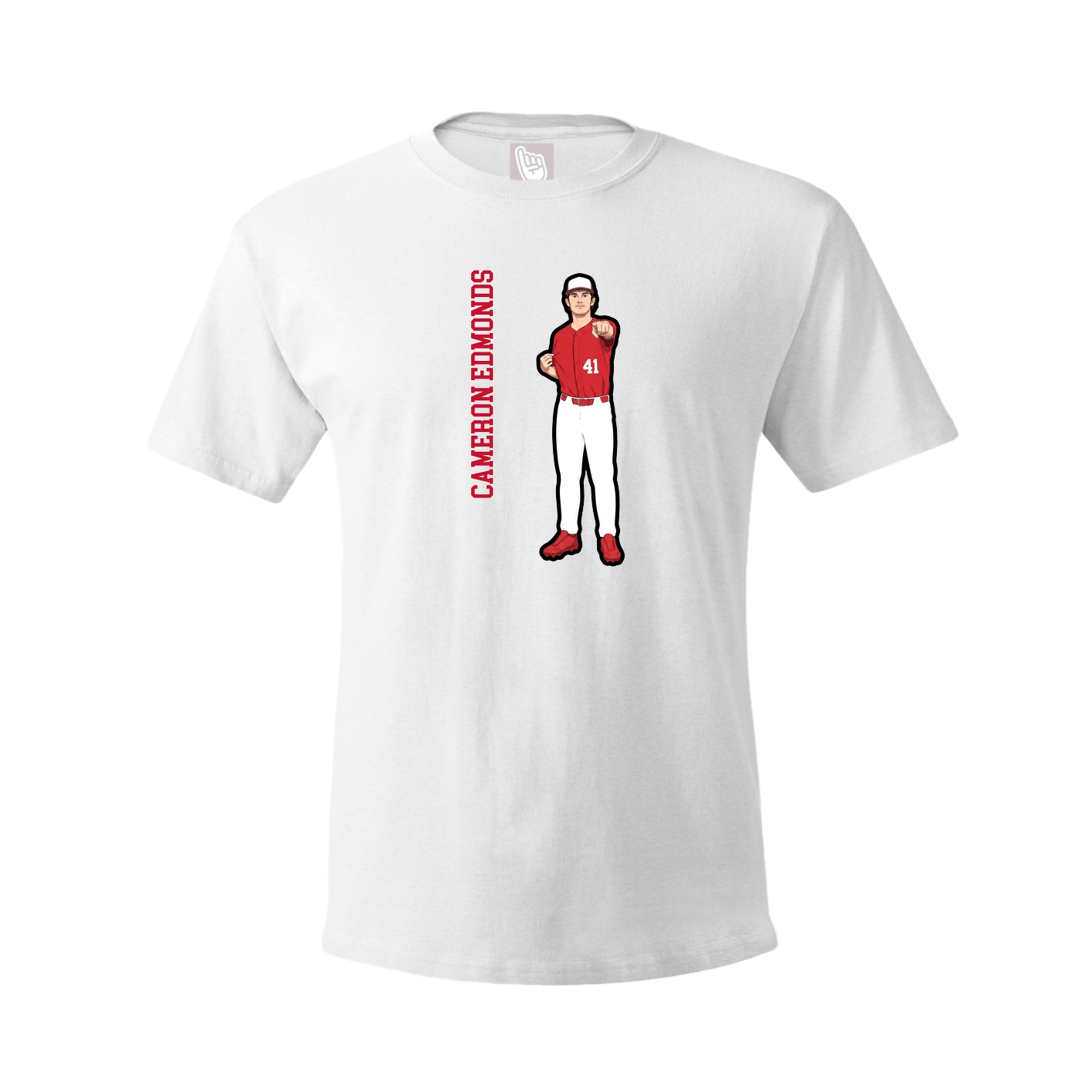 Youth Tee — Name Vertical in White