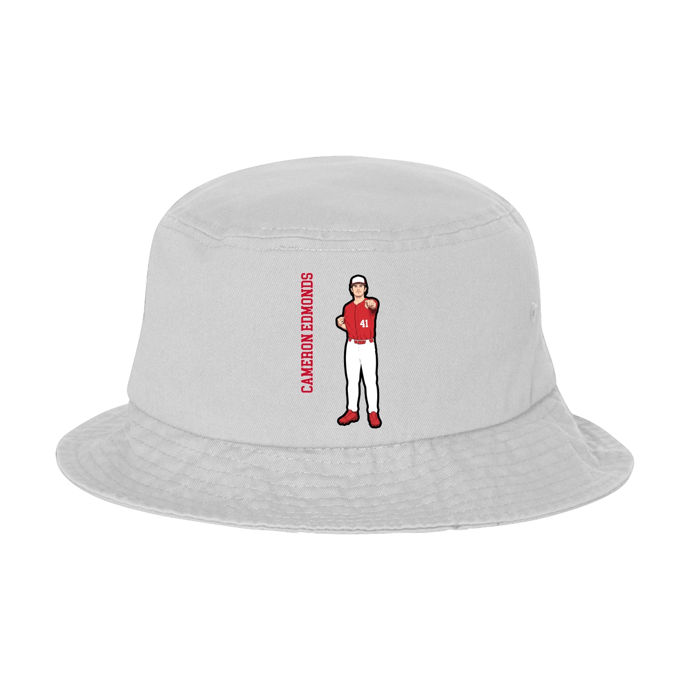 Bucket Cap — Name Vertical in White