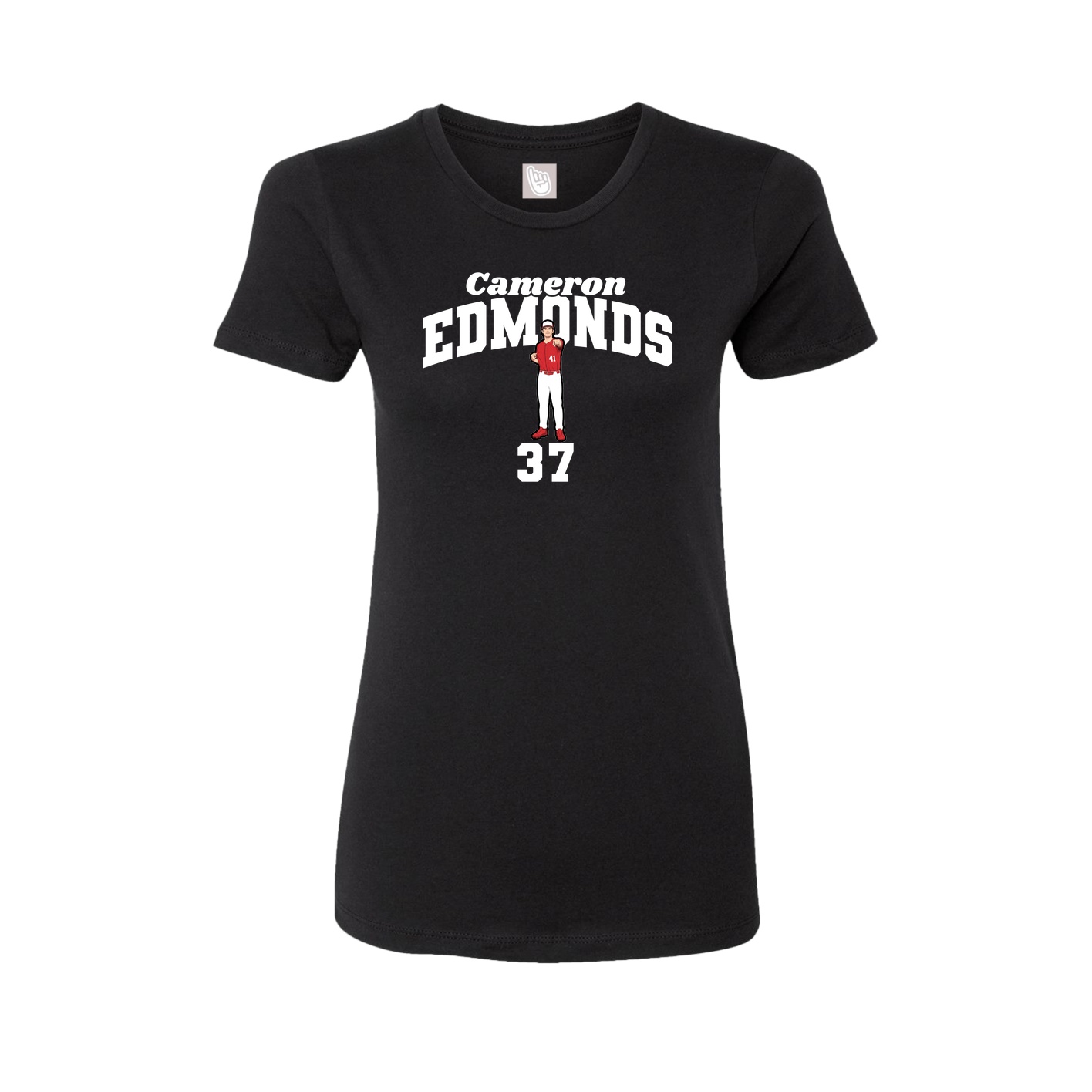 Fitted Women's Tee — Signature Arch in Black