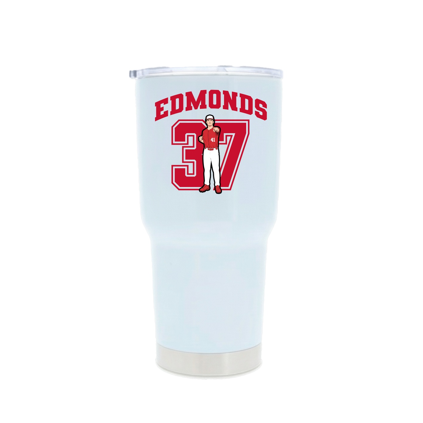 30oz Stainless Steel Tumbler — Number in White