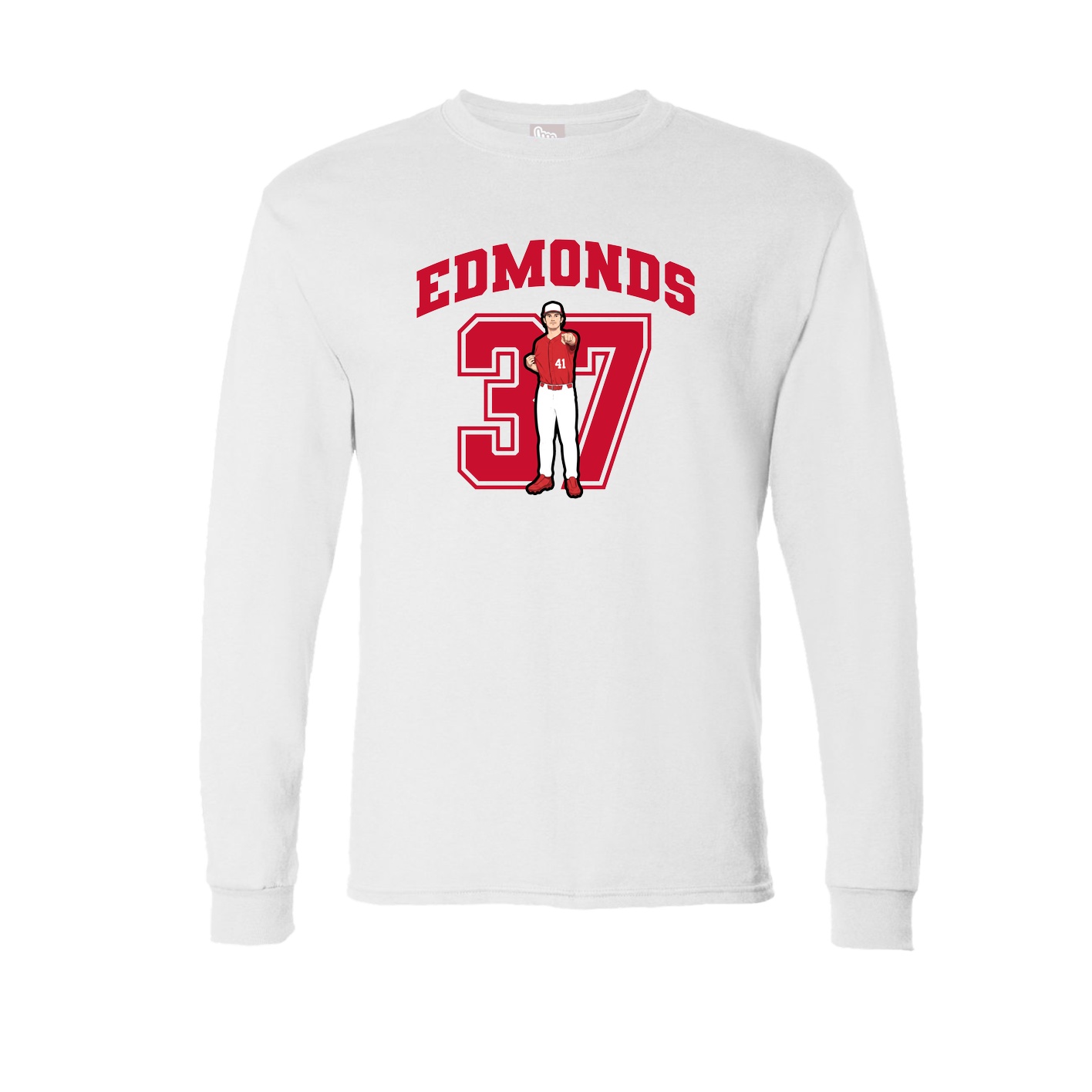 Long Sleeve Tee — Number in White