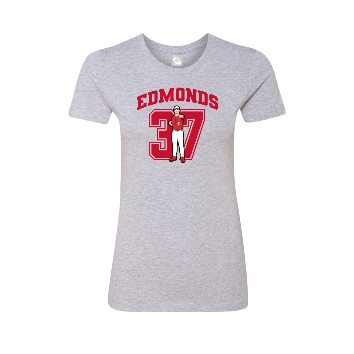 Fitted Women's Tee — Number in Grey