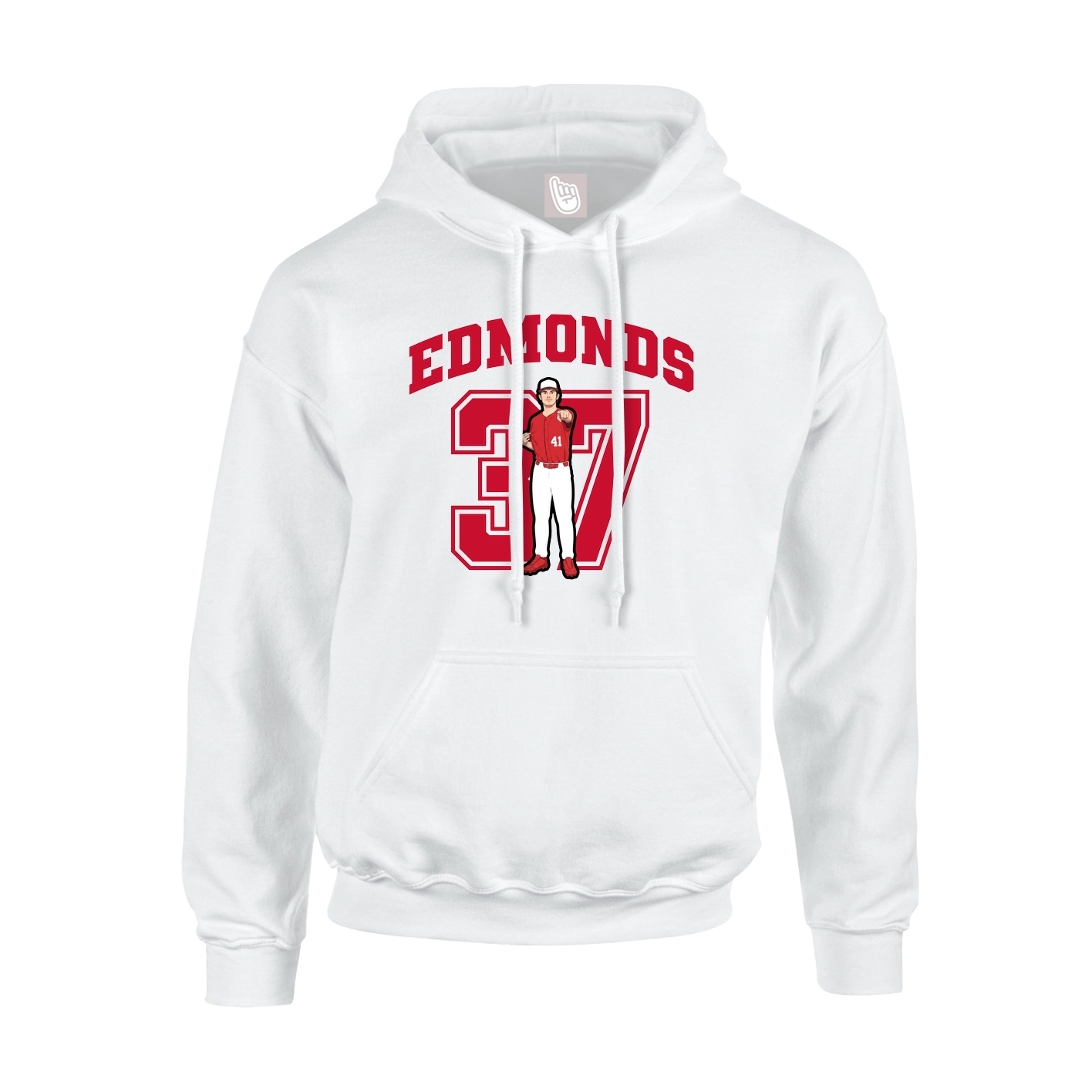 Youth Hoodie — Number in White