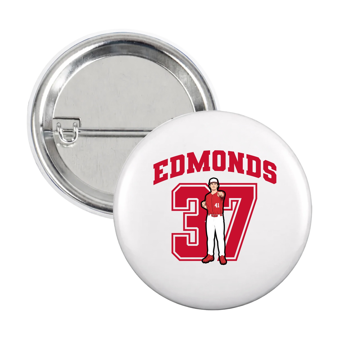 Game Day Button — Number in White