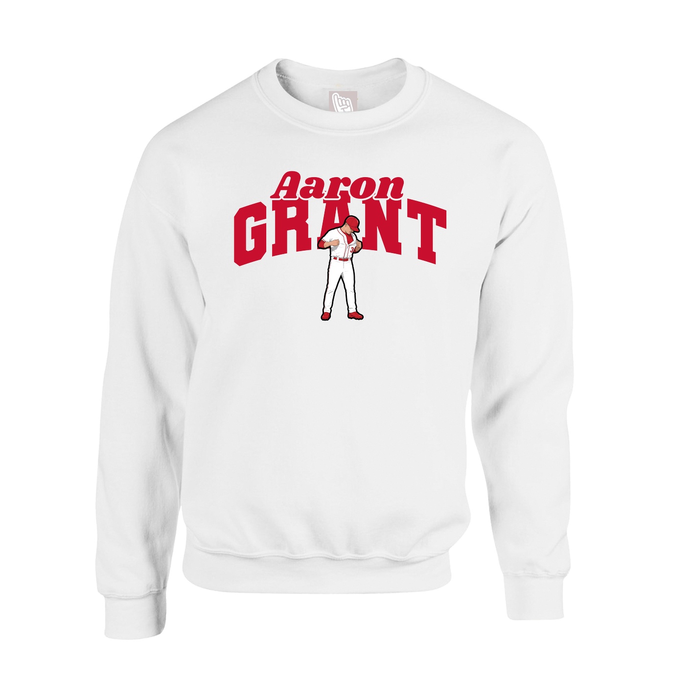 Fleece Crew — Signature Arch in White