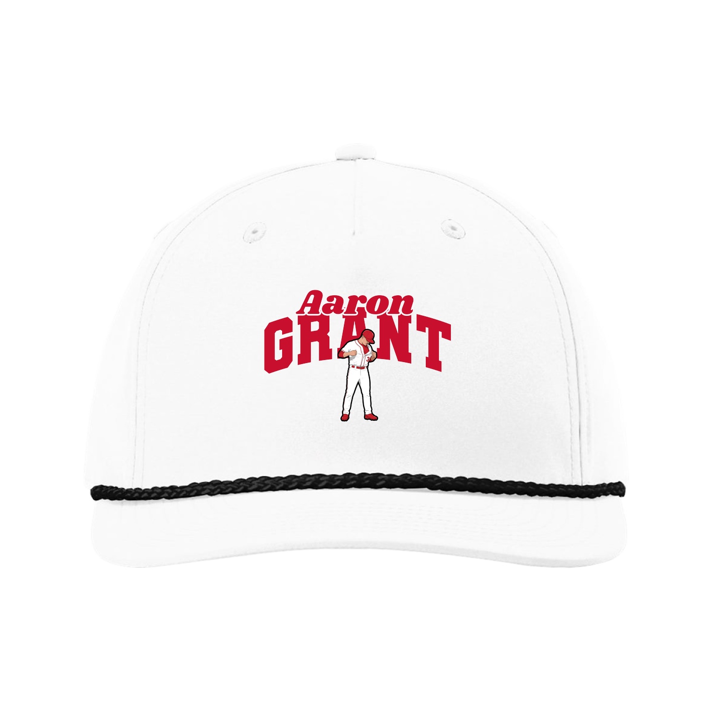 Five-Panel Classic Rope Cap — Signature Arch in White