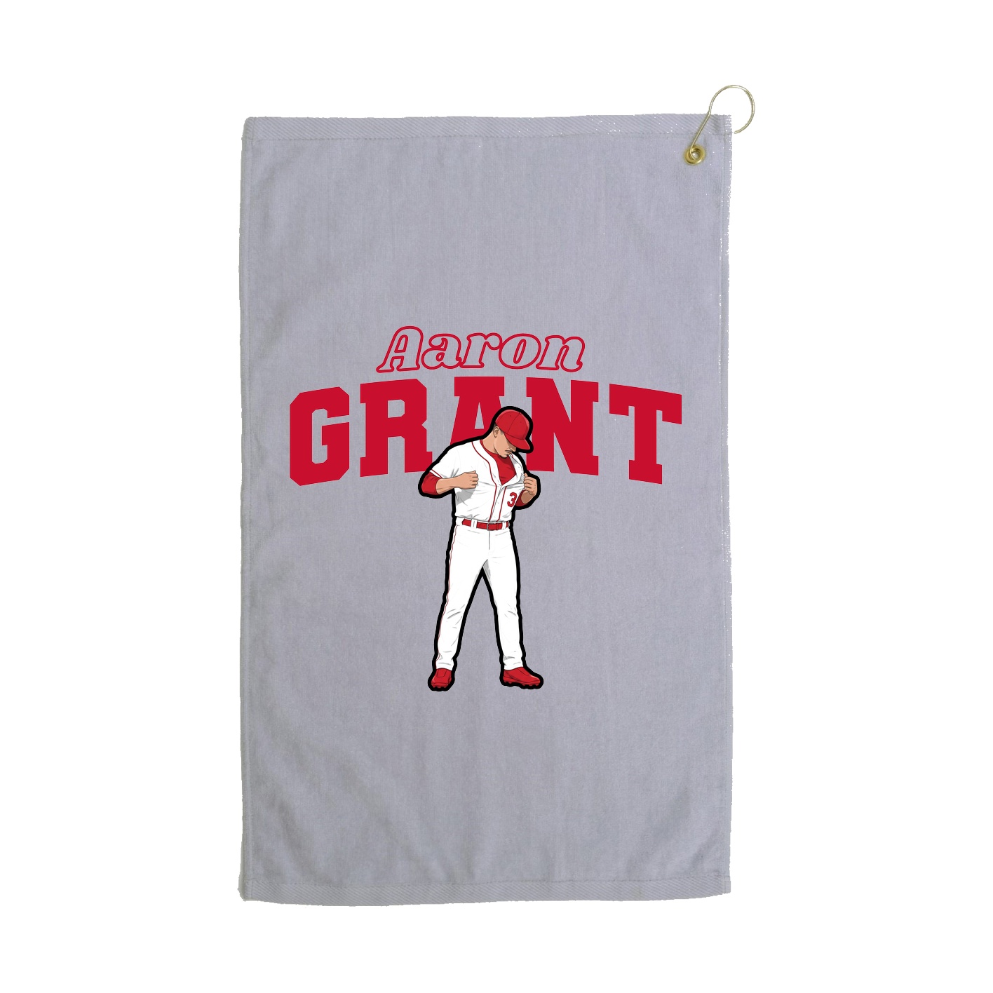 Golf Towel — Name Arch in Grey