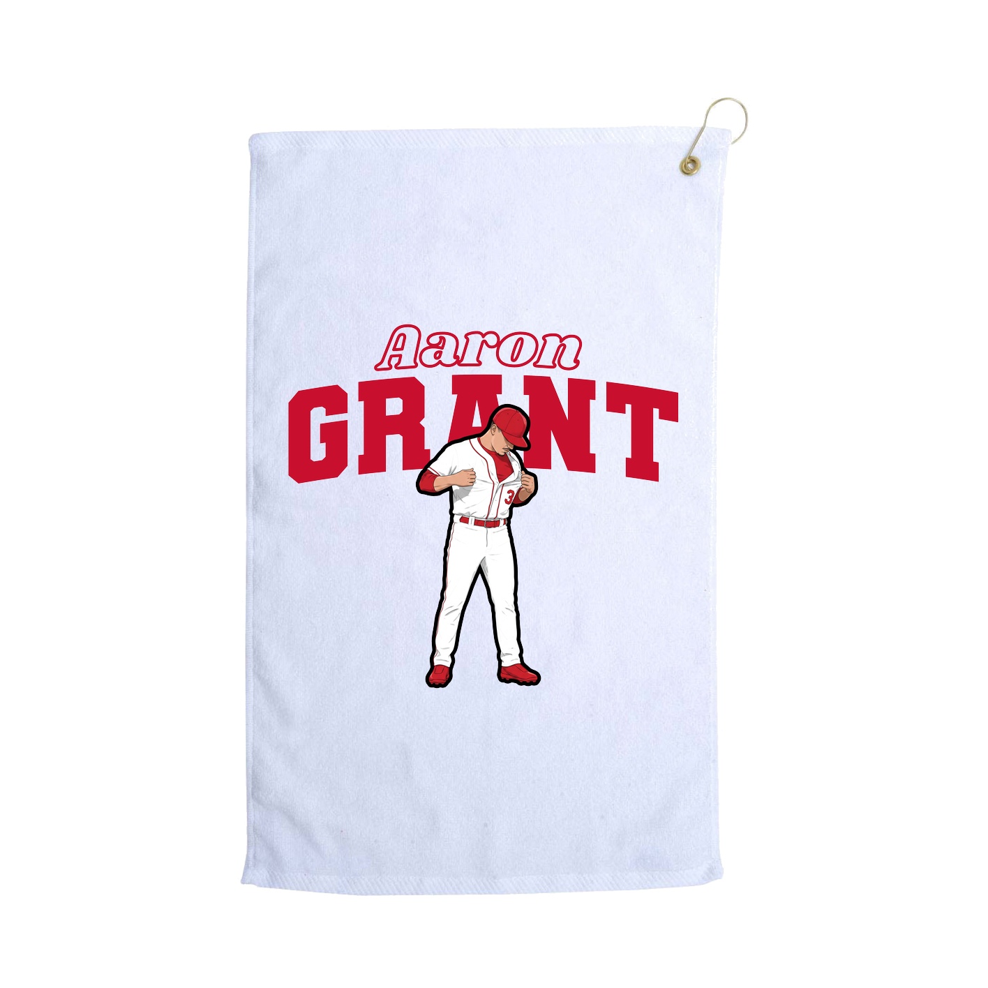 Golf Towel — Name Arch in White