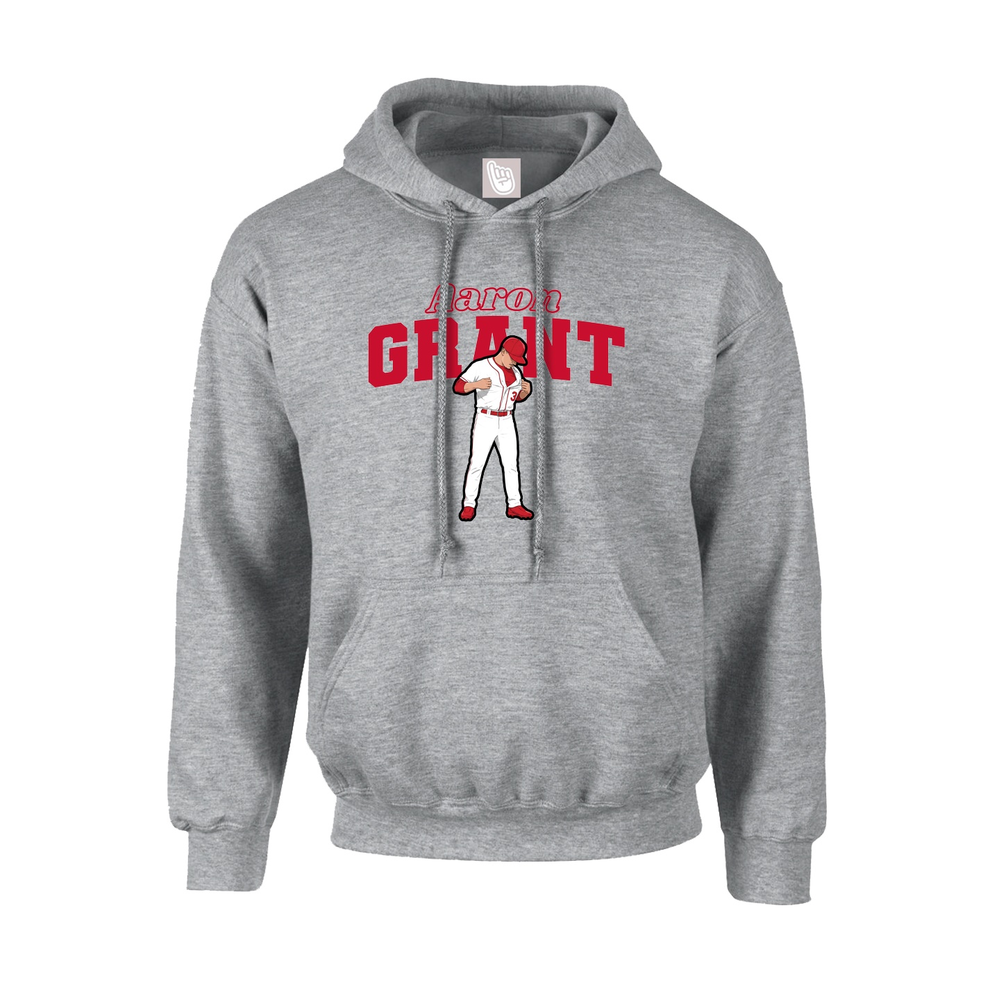 Youth Hoodie — Name Arch in Grey