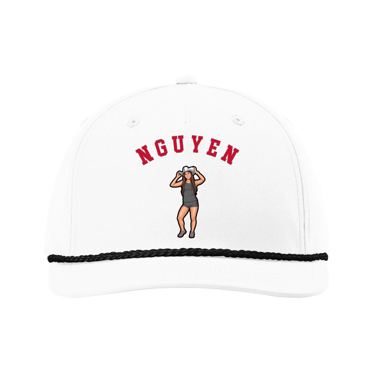 Five-Panel Classic Rope Cap — Shirsey Arch in White