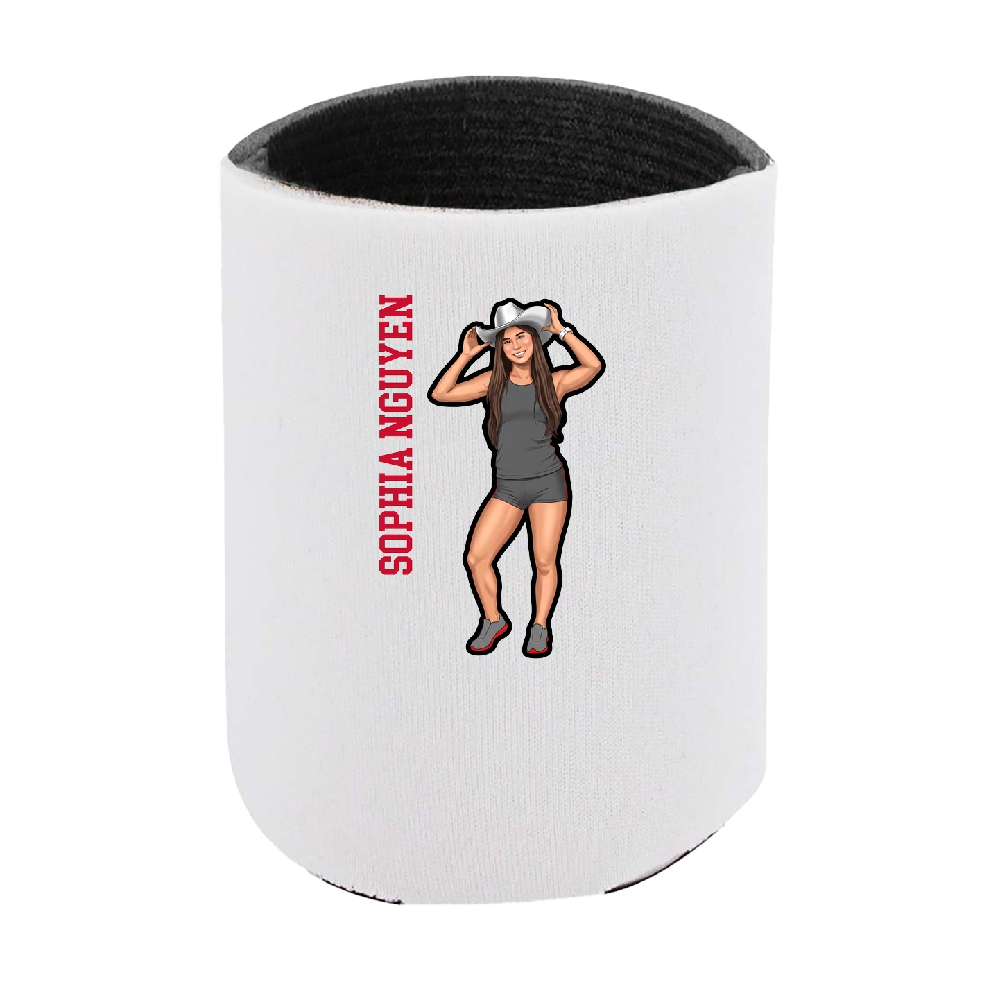 Can Holder — Name Vertical in White