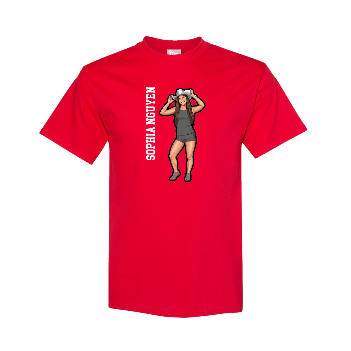 Youth Tee — Name Vertical in Red
