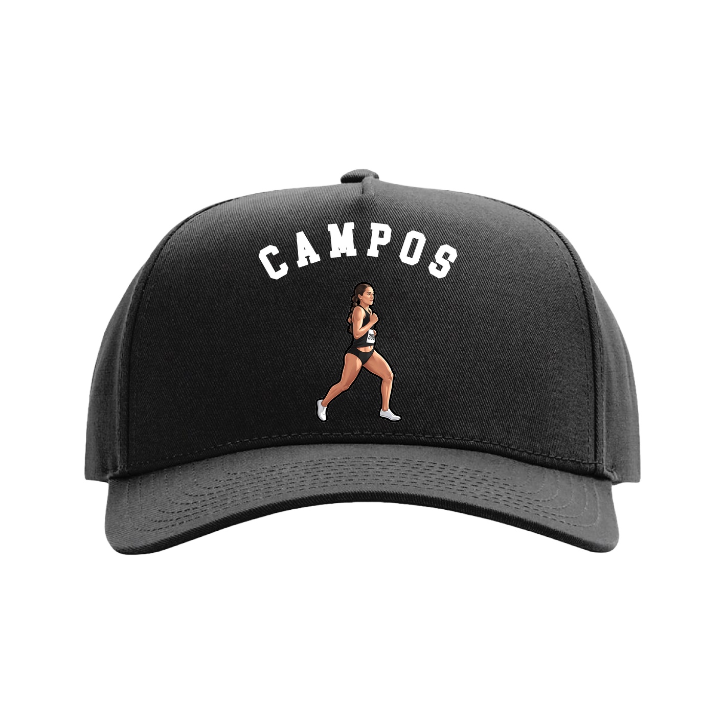 Full Fabric Five-Panel Champ Cap — Shirsey Arch in Black