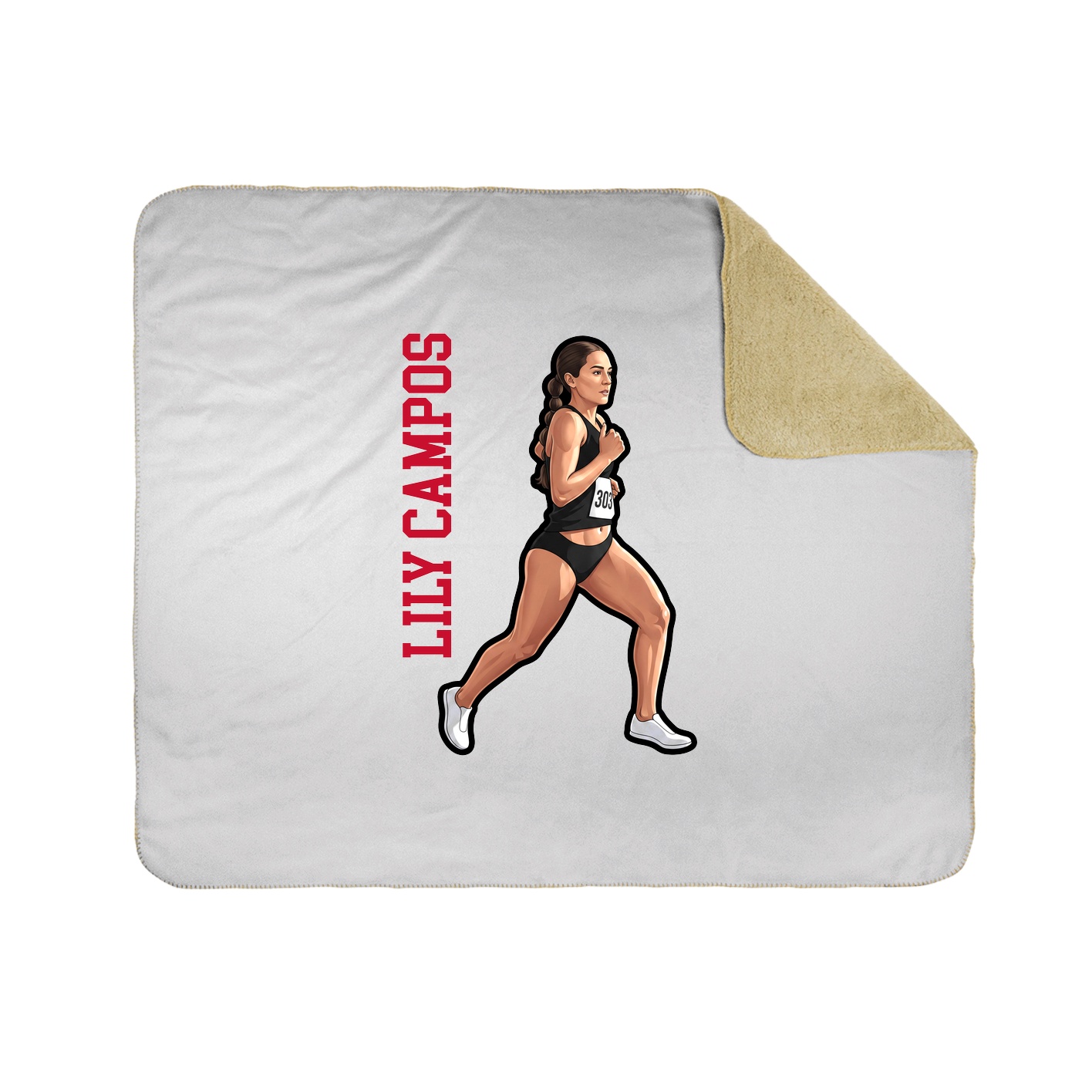 Throw Blanket — Name Vertical in White