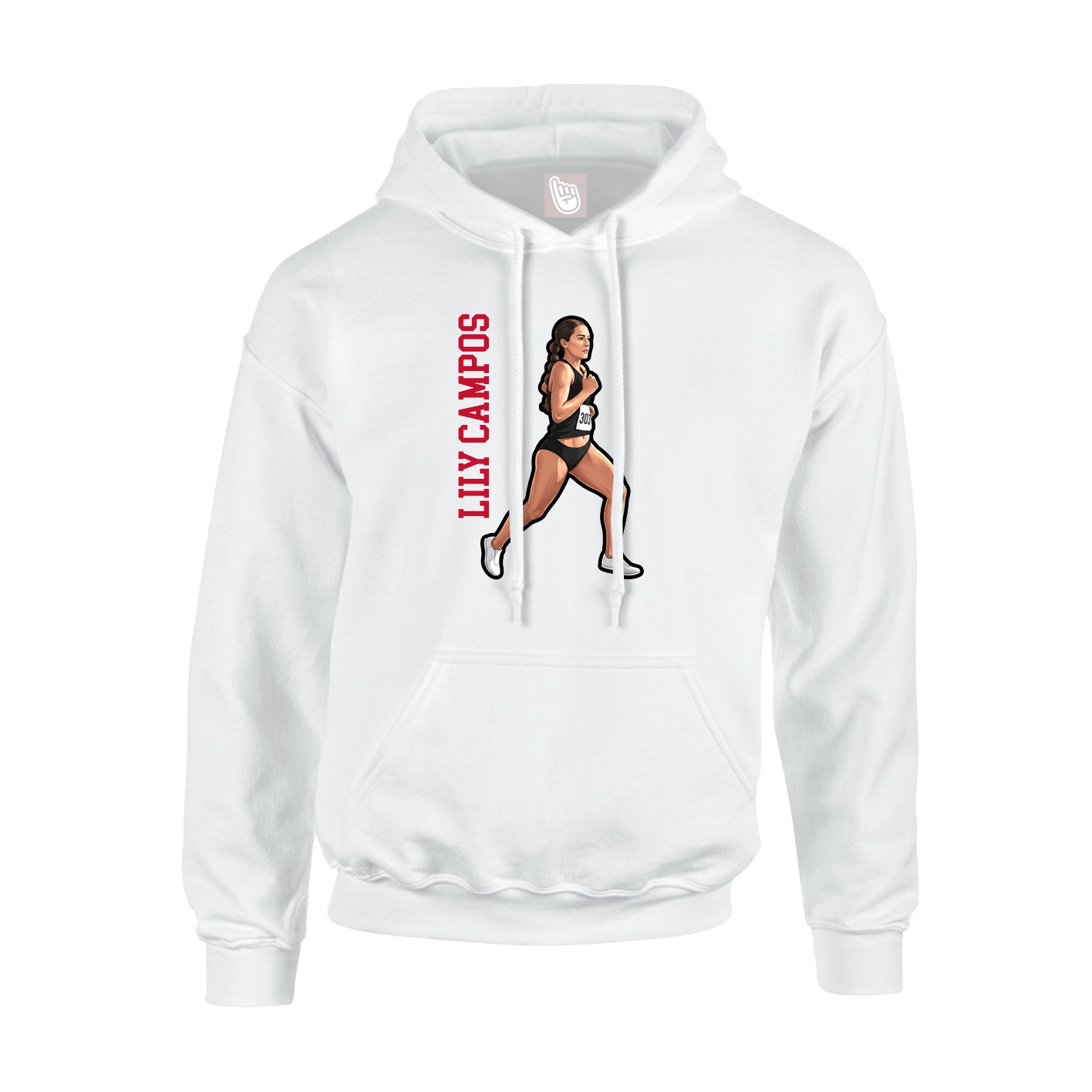 Youth Hoodie — Name Vertical in White