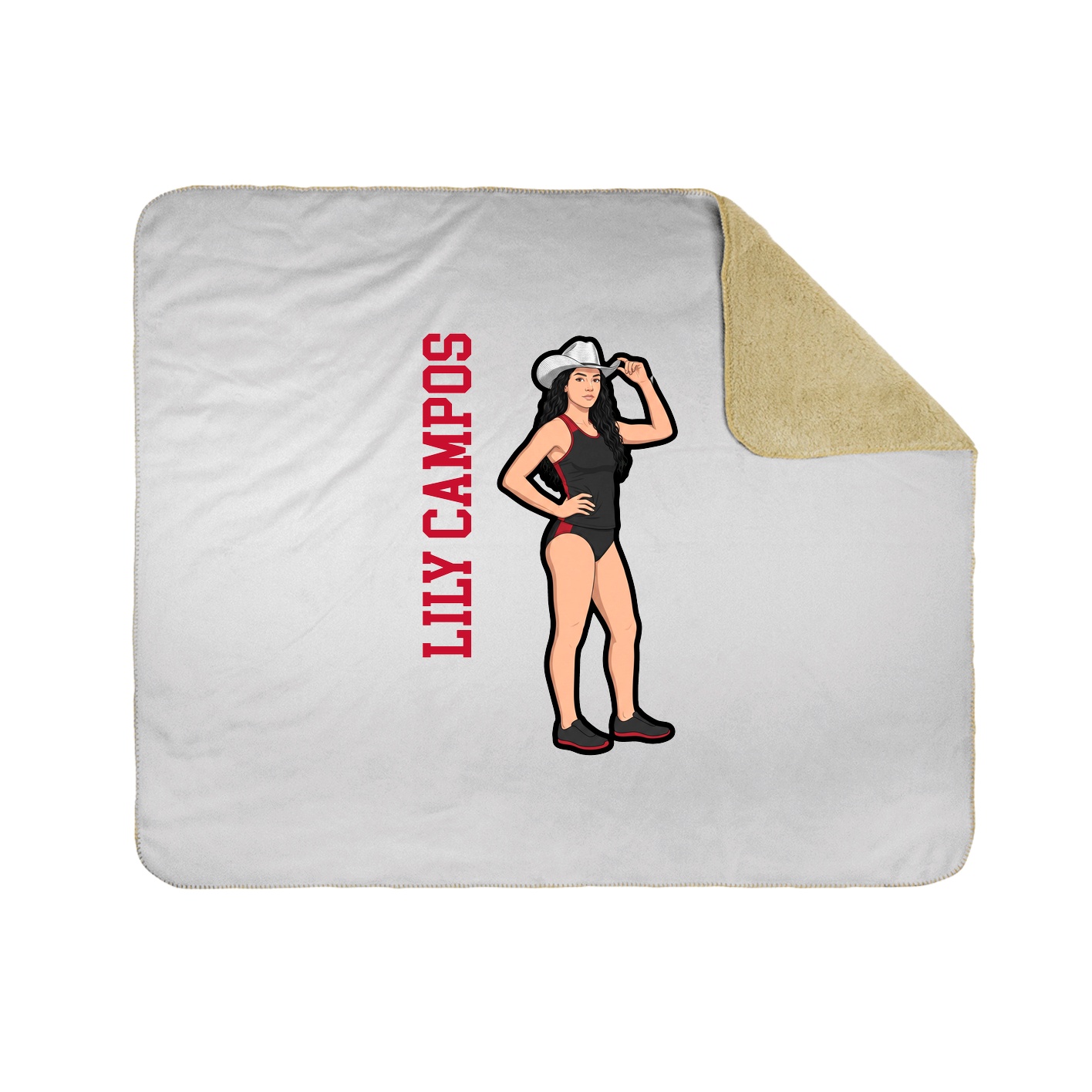 Throw Blanket — Name Vertical in White