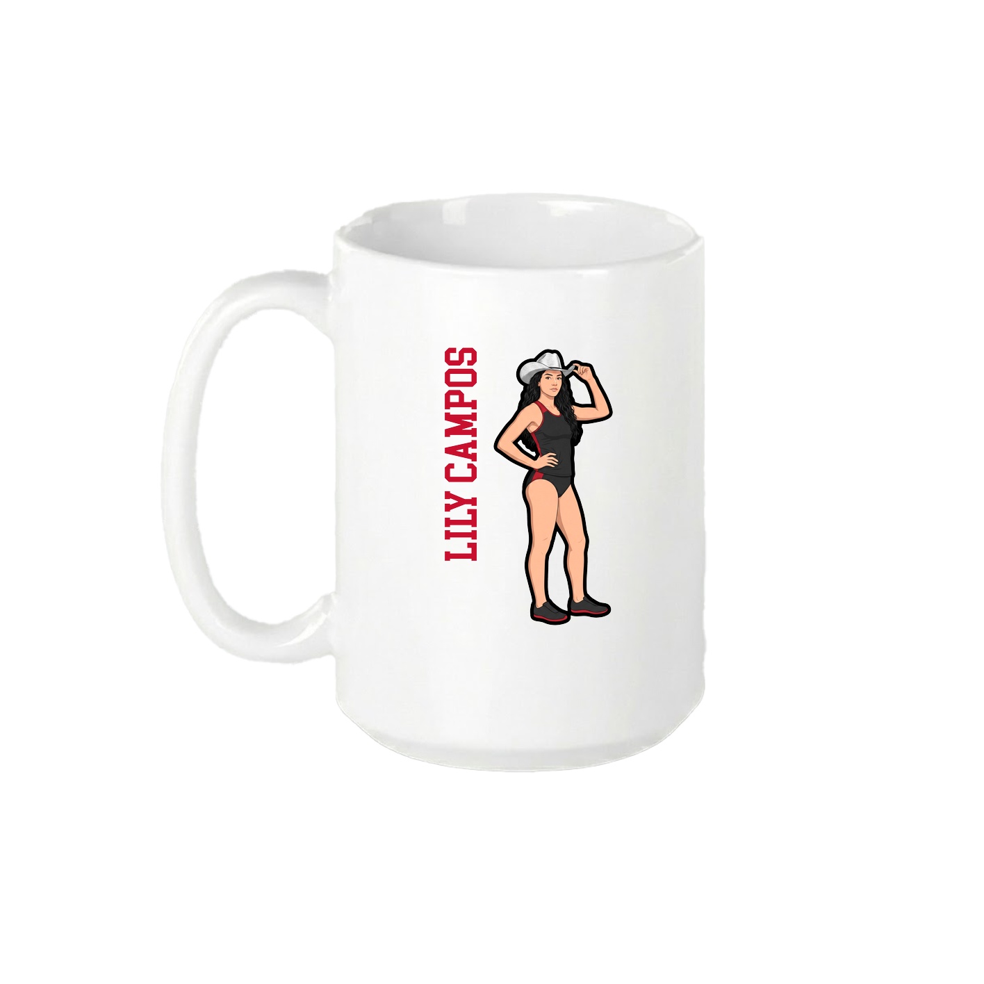 15oz Coffee Mug — Name Vertical in White