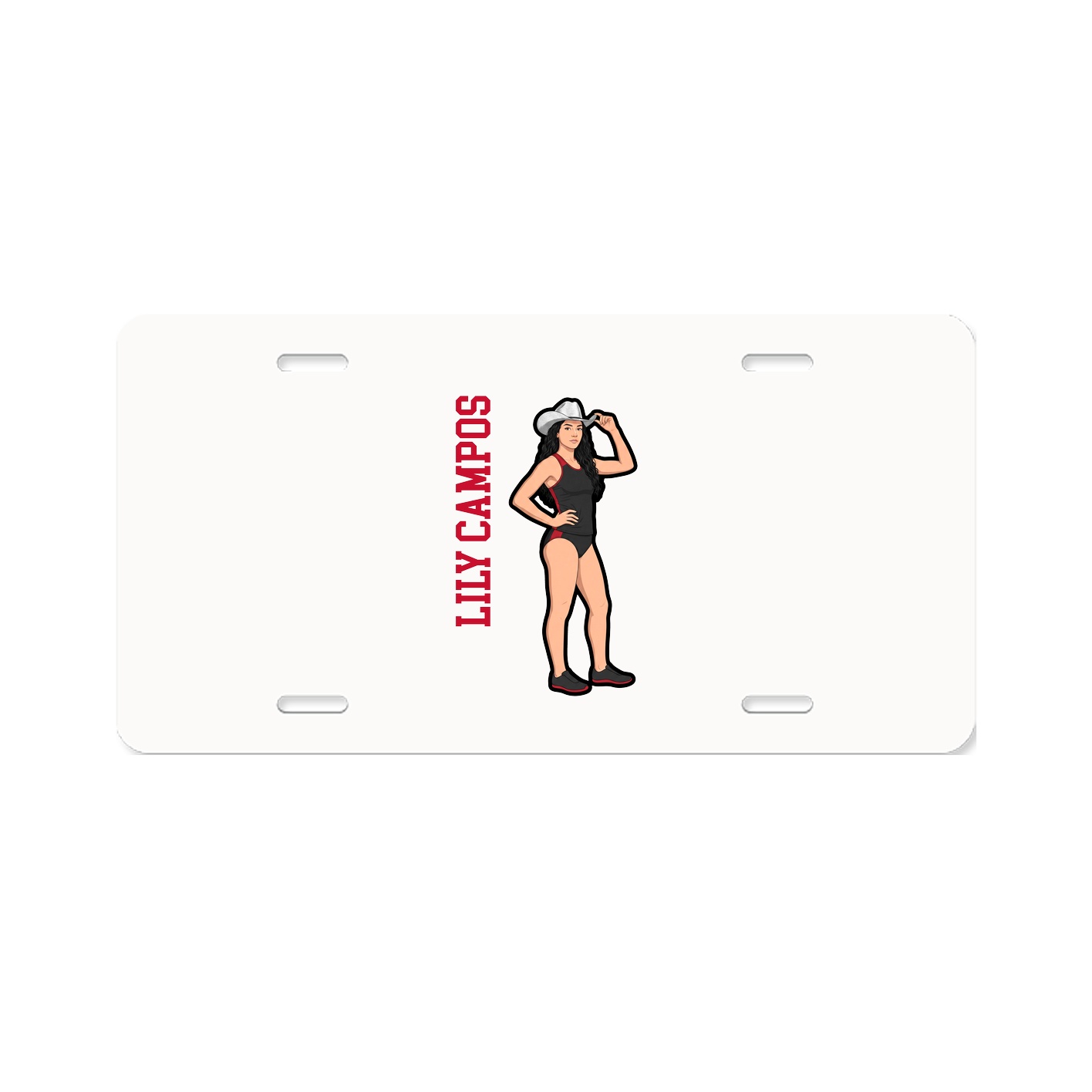 License Plate — Name Vertical in Classic