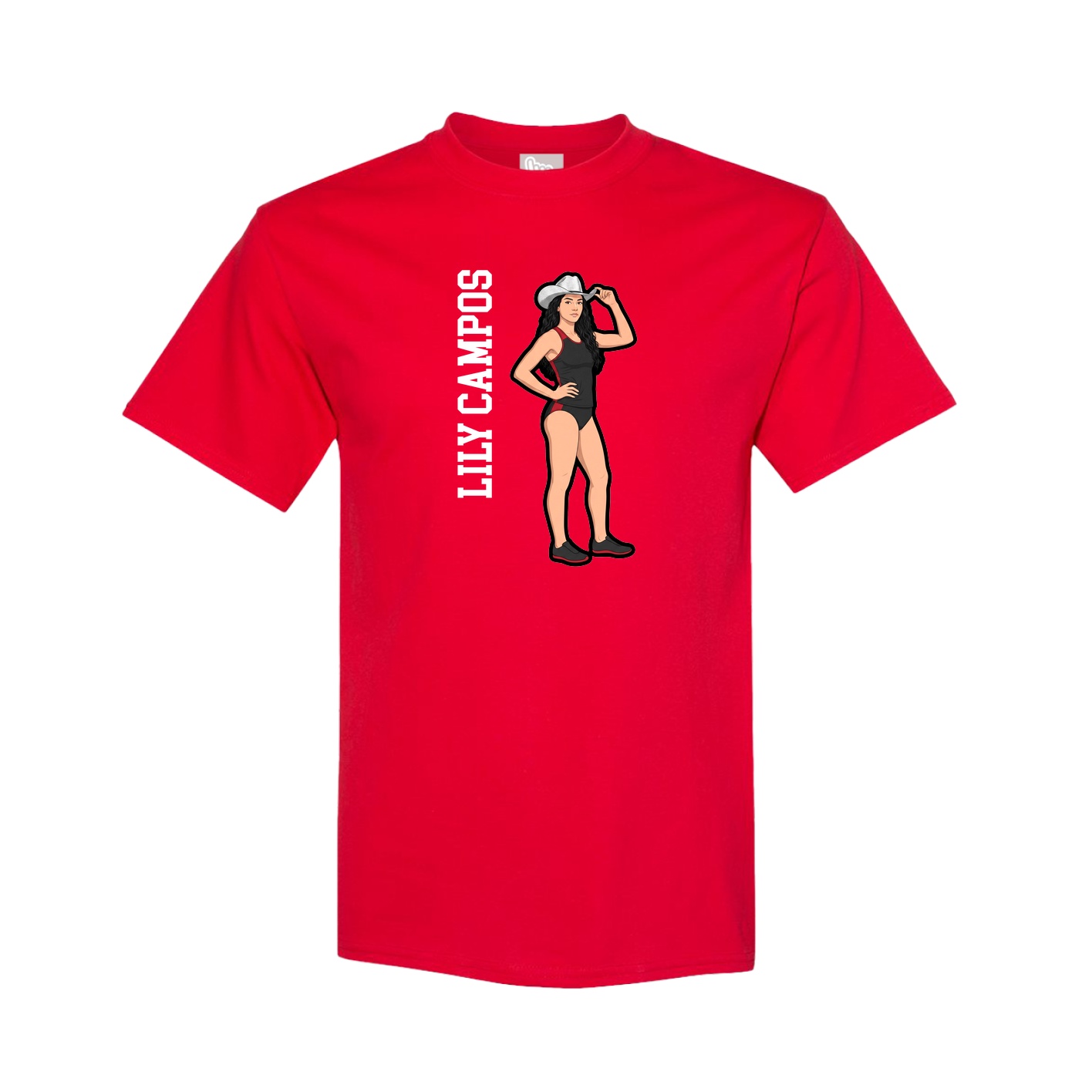 Tee — Name Vertical in Red