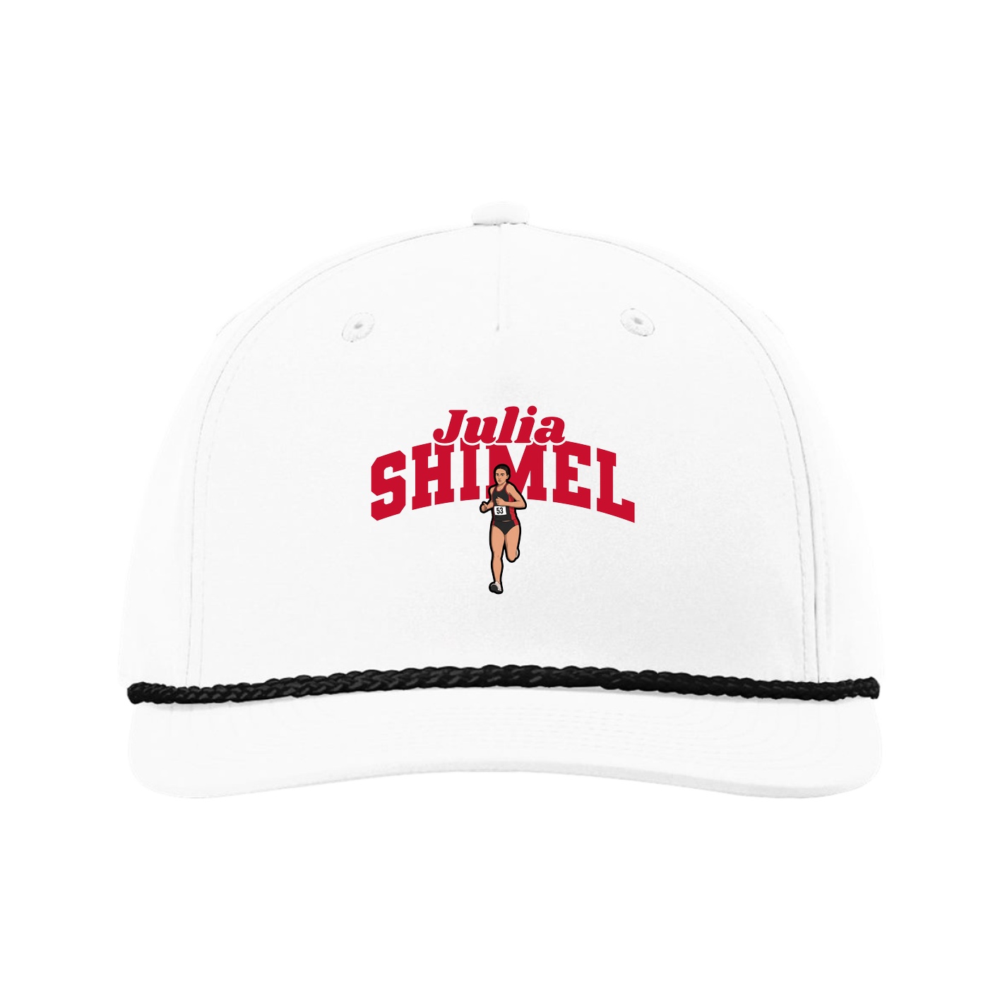 Five-Panel Classic Rope Cap — Signature Arch in White