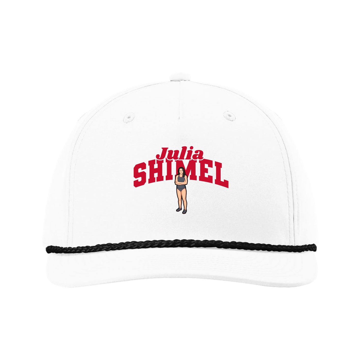 Five-Panel Classic Rope Cap — Signature Arch in White