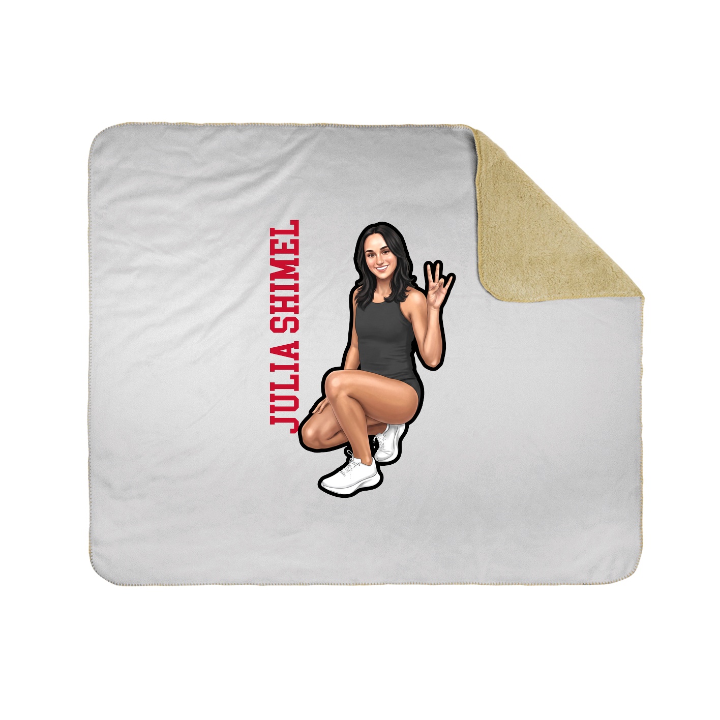 Throw Blanket — Name Vertical in White