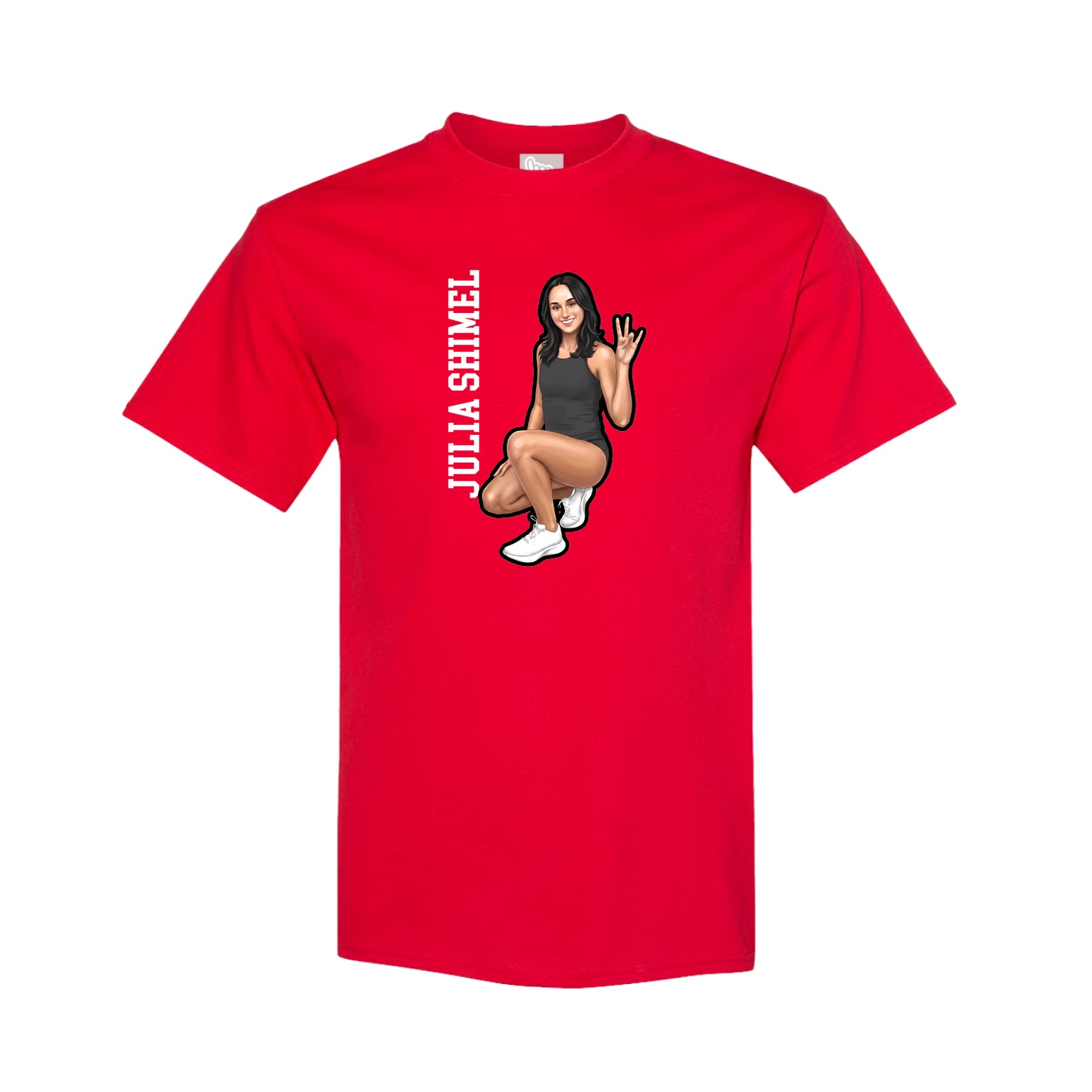 Youth Tee — Name Vertical in Red