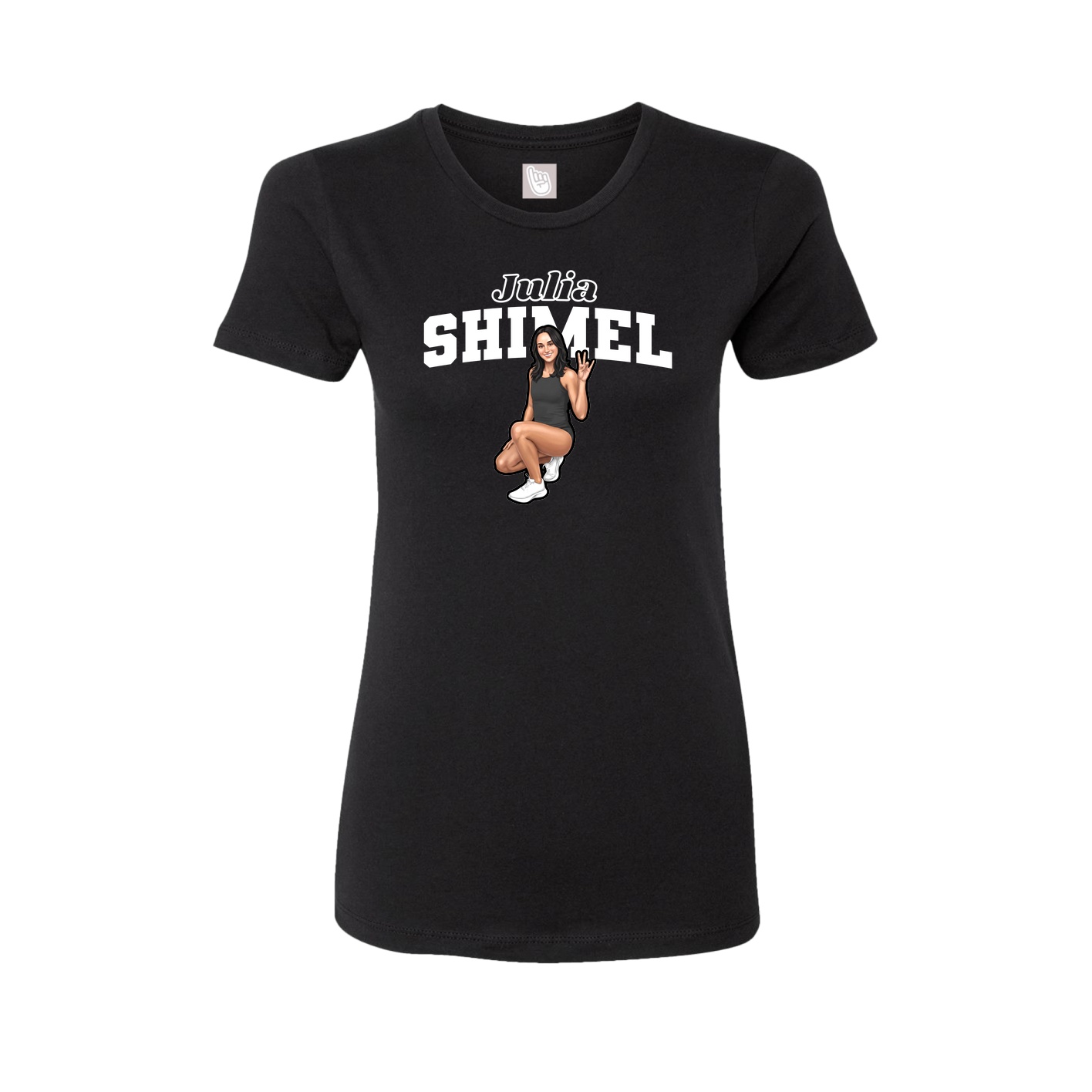 Fitted Women's Tee — Name Arch in Black