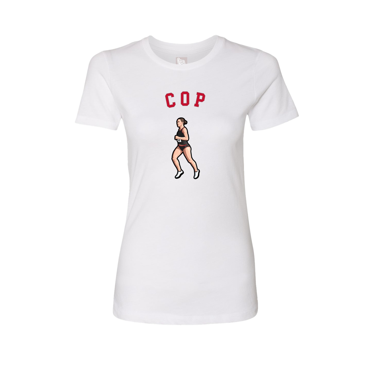 Fitted Women's Tee — Shirsey Arch in White