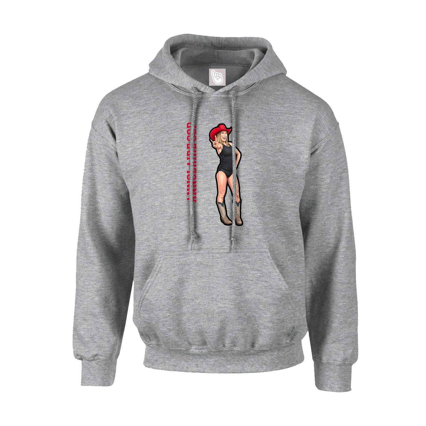 Youth Hoodie — Name Vertical in Grey