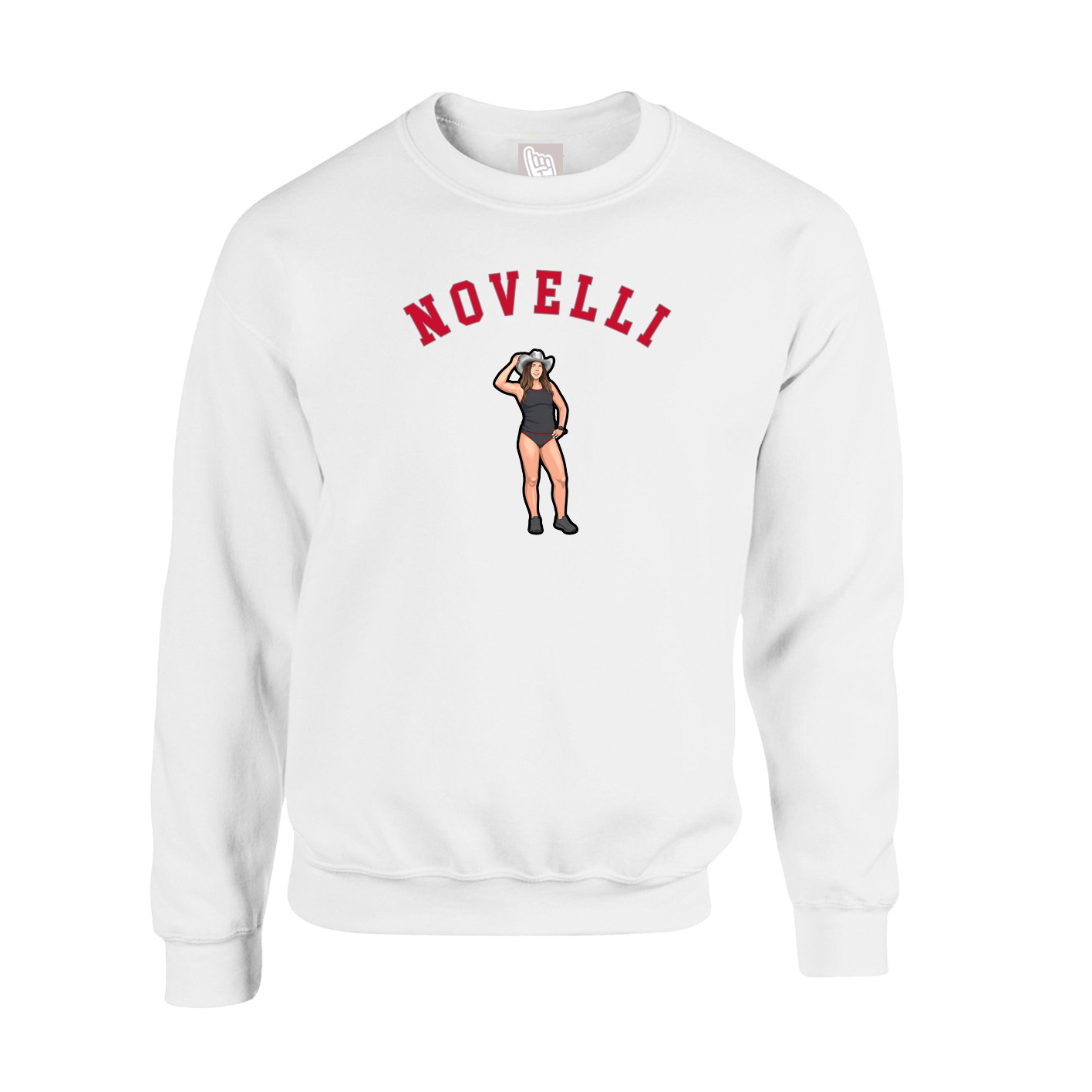 Fleece Crew — Shirsey Arch in White