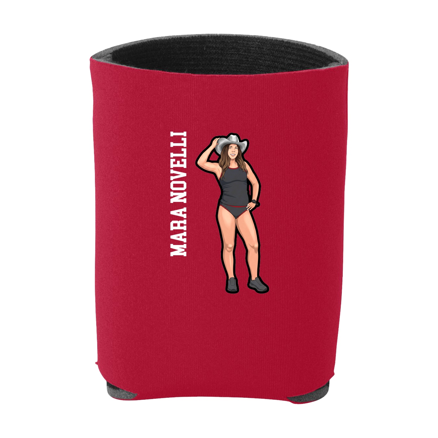 Can Holder — Name Vertical in Red
