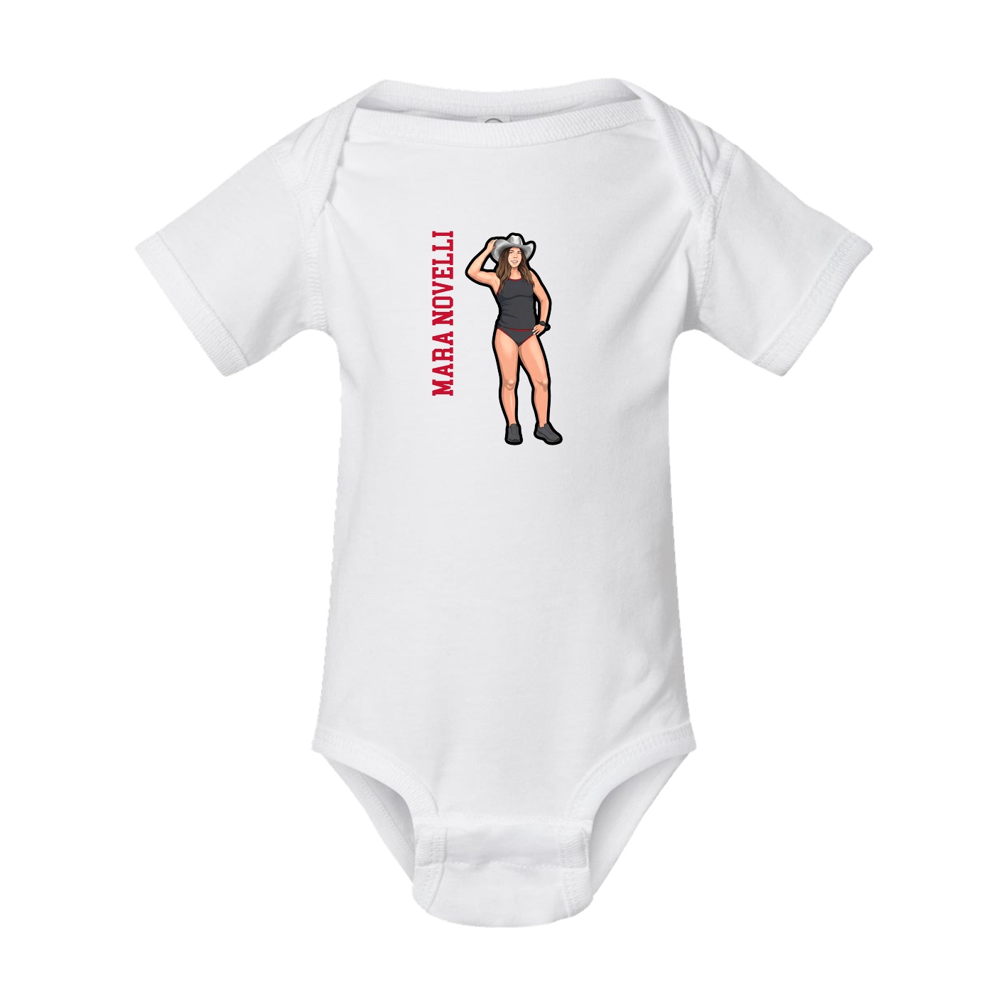 Baby Onesie — Name Vertical in White