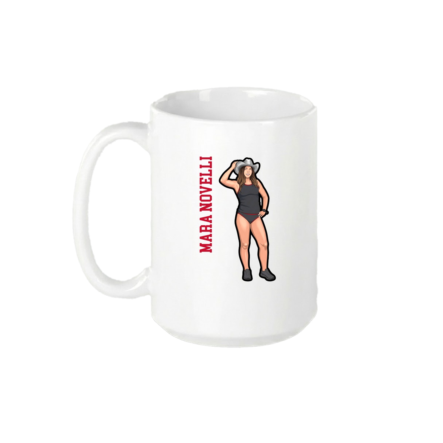 15oz Coffee Mug — Name Vertical in White