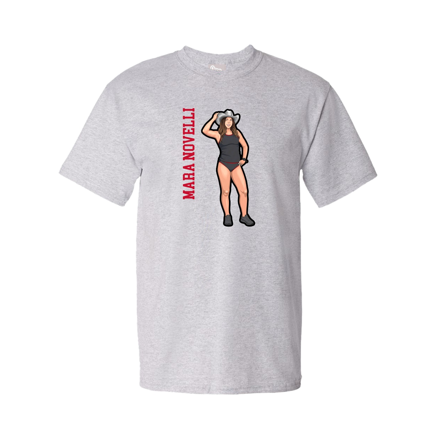 Tee — Name Vertical in Grey