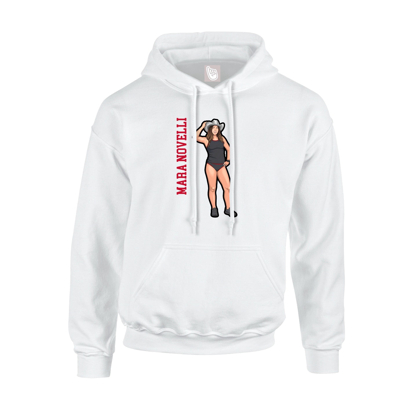 Hoodie — Name Vertical in White
